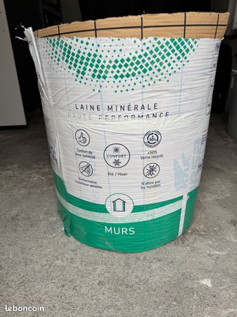 1/2 rouleau de laine de verre mur épaisseur 120mm