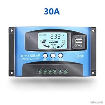 1 Contrôleur Chargeur MPPT Photovoltaïque 50V/12-24V DC/DC 30A plus &