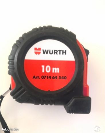 1 Mètre ruban Würth Pro 10M / 10 Mètres / Avec pliure / Défaut voir photos