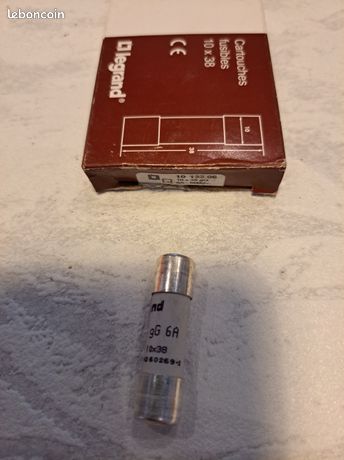 10 cartouches fusibles 10x38 LEGRAND 500v 6A