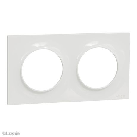 10 plaques 2 postes Schneider Odace blanches S520704