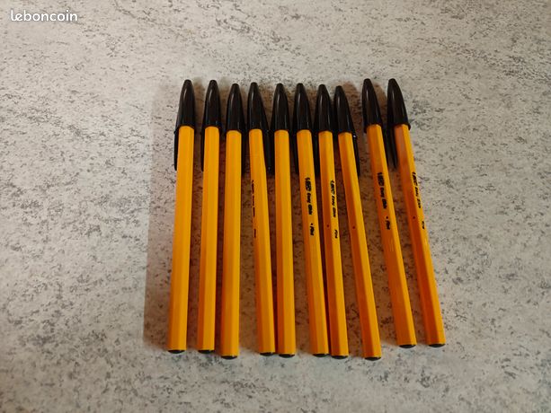10 Stylos Bic, Noir, Neufs