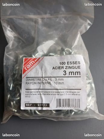 100 esses acier zingué 3 mm