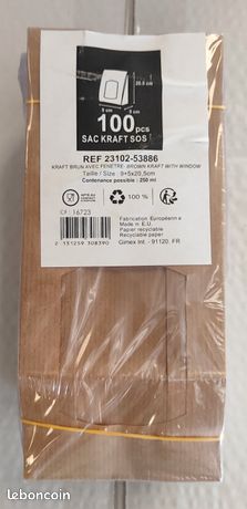 100 sacs papier kraft avec fenêtre 250ml