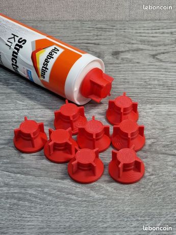 10 bouchons Rouges pour cartouche de silicone / colle / mastic
