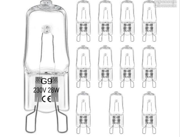 12 ampoules g4/g9 pour halogène four micro onde