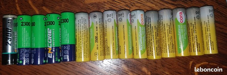 15 Piles ACCUS Batterie Rechargeable AA