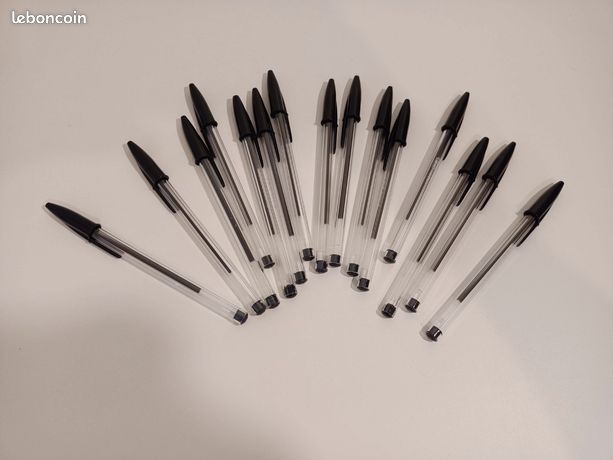15 Stylo Bic Cristal, Noir, Neufs