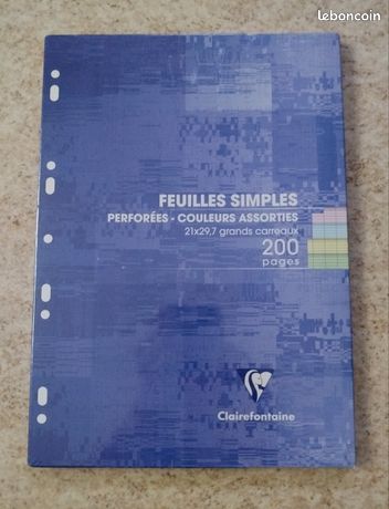 1 de feuilles simples perforées de couleur
