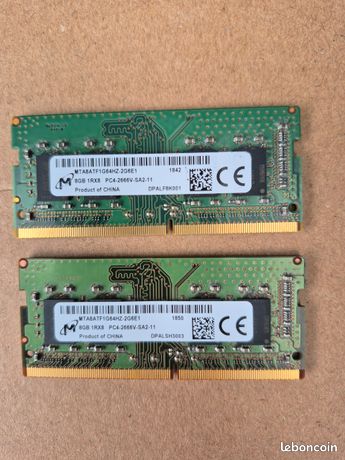 2 barrettes mémoire 2x8Go DDR4