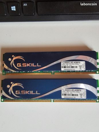 2 Barrettes RAM GSkill DDR2 soit 4Go - Bleu nuit