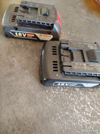 2 batteries Bosch pro 18v 2ah et 15ah