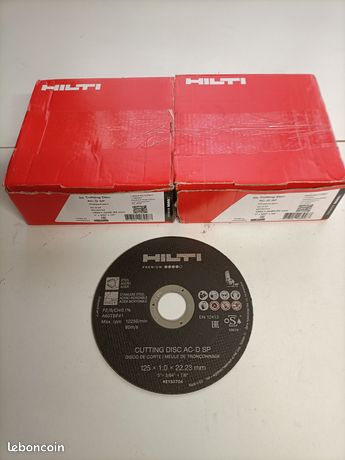 2 boites de 25 disques à tronçonner acier inox hilti 125x1mm