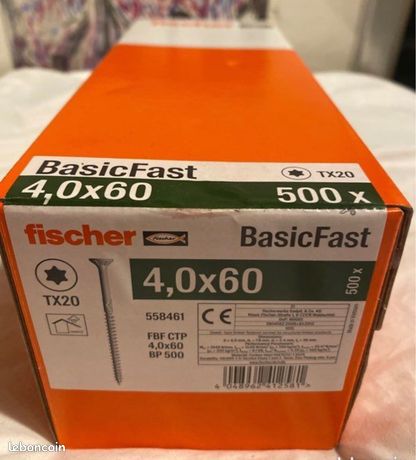 2 Boîtes de vis à bois Fischer Torx TX20