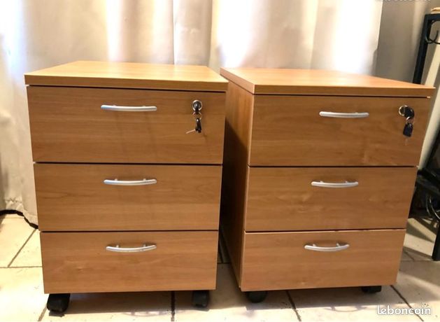 2 caissons de bureau 3 tiroirs