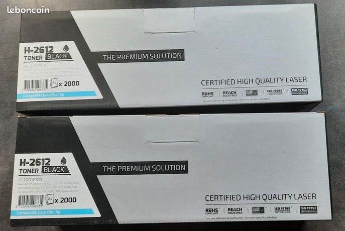 2 cartouches encre Toner HT2612/FX10 noir