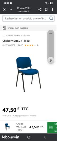 2 Chaises bureau réunion salle d'attente visiteur