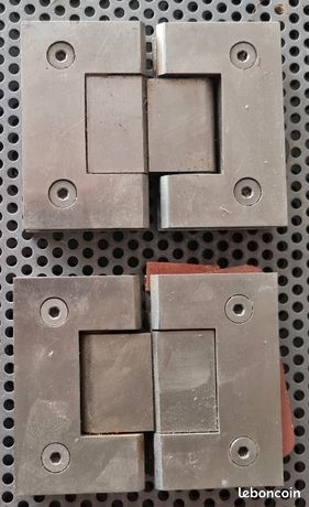 2 Charnière en inox. Porte vitre professionnel jamais servi