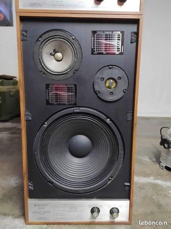 2 enceintes vintage Scott S186 marron