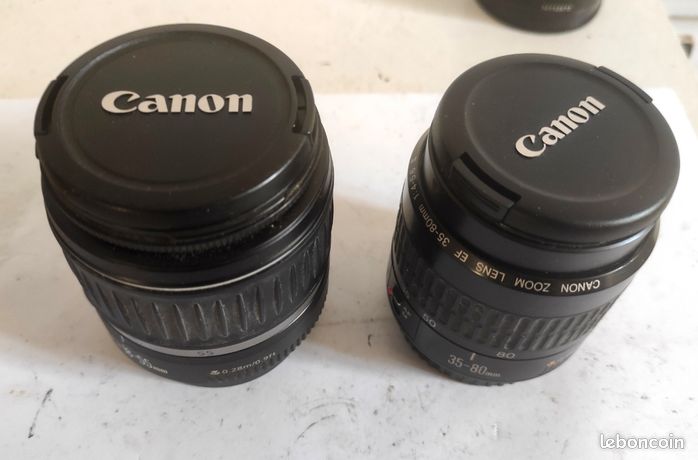 2 objectifs Canon EF zoom 18-55mm et 35-80mm TBE 600D 700D