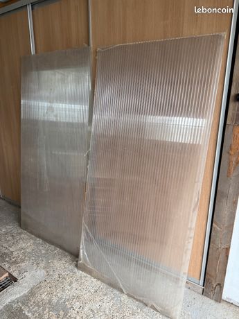 2 Plaques polycarbonate plexi transparente 2 m x 1 m x 16 mm