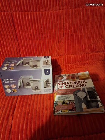 2 pots ninja swirl creami et un livre de recette pour ninja creami swirl
