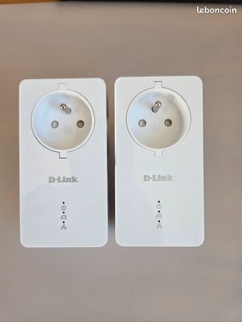 2 prises CPL adaptateurs réseau D-Link DHP-P600AV avec débit de 1000 Mbit/s