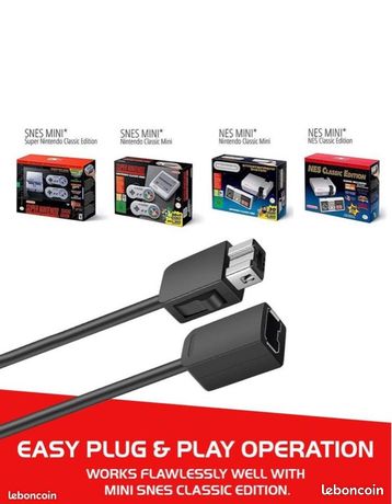 2 Rallonges Manettes pour Super nintendo Mini classic Snes Nintendo mini classic Nes Wii