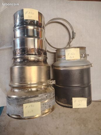 2 réductions conduits de cheminée inox