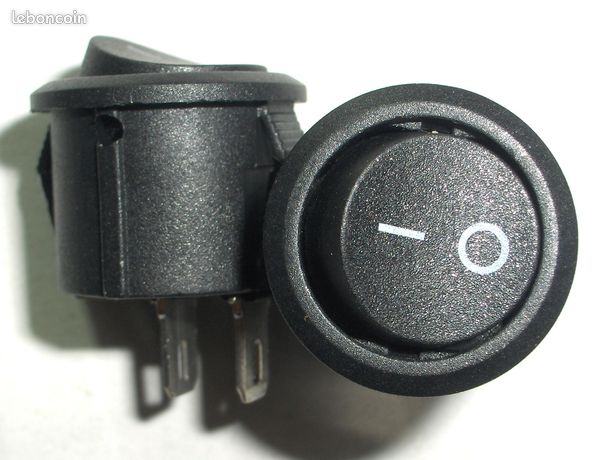 20 mini interrupteurs ronds à bascule encastrables