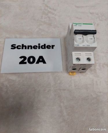 20A Disjoncteur SCHNEIDER 20A Acti9, iC60L courbe C - A9F94220 NEUF
A9F94220
