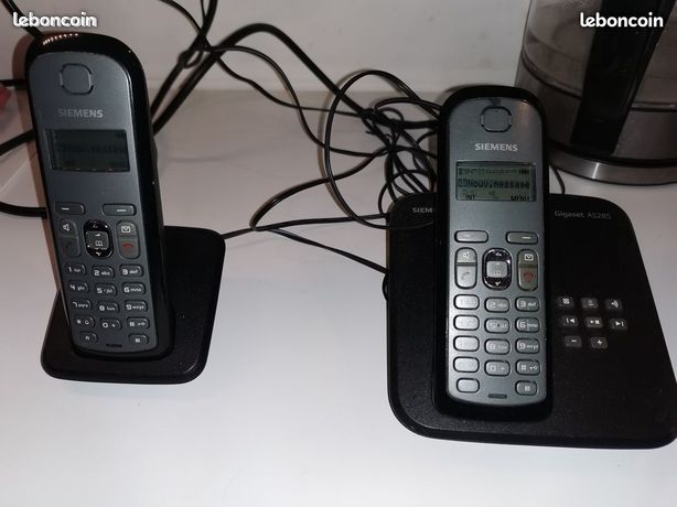 2 Téléphones fixe Gigaset Siemens AS285 Duo MAISON