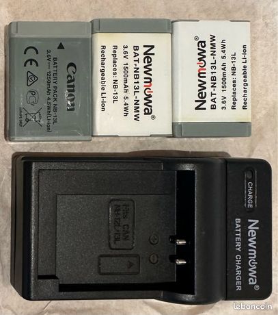 3 batteries NB13-L et un chargeur