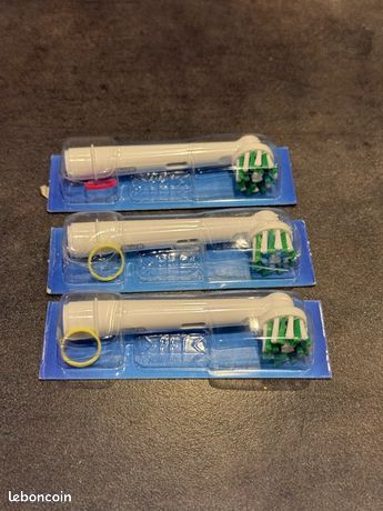 3 Brossettes à dents Oral B Crossaction Neuves