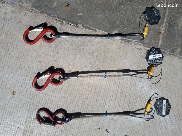 3 élingues de 40 cm a câble