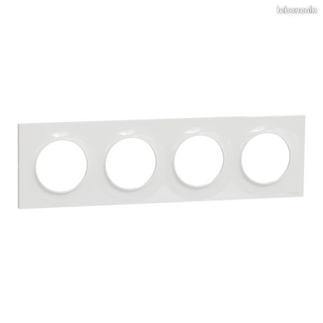 3 plaques 4 postes Schneider Odace blanches S520708