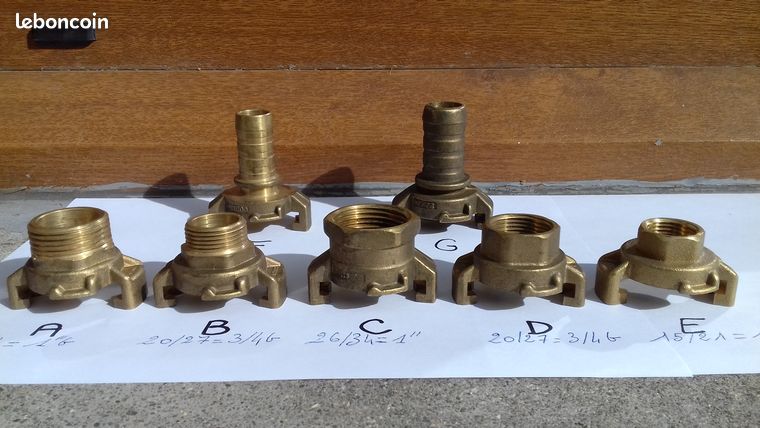 33Raccords express laiton Neuf