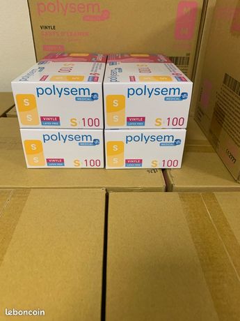 4 boîtes de gants vinyle sans poudre - Taille S - Neuf