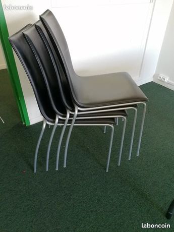 4 chaises noires similicuir TopStar