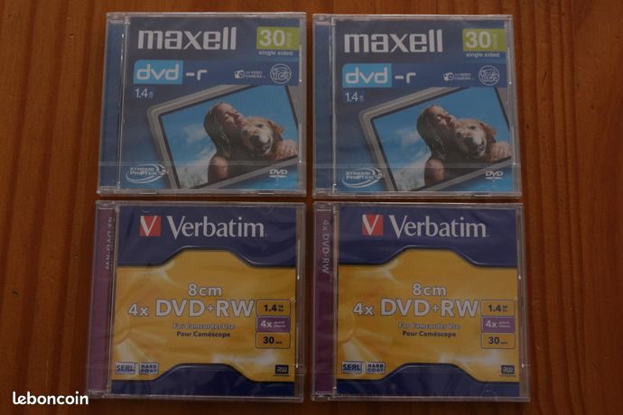 4 Mini DVD neufs pour caméscope DVD-R et RW
