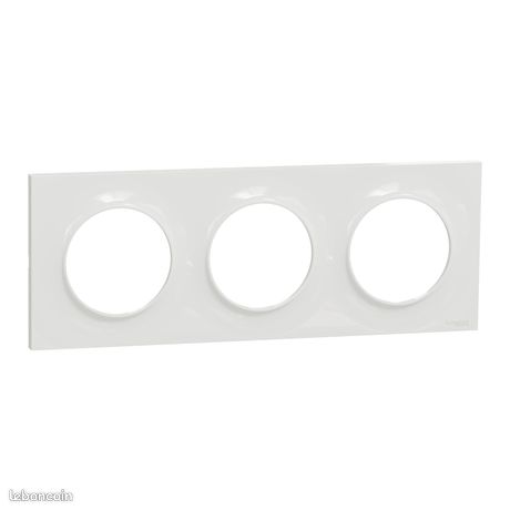 4 plaques 3 postes Schneider Odace blanches S520706