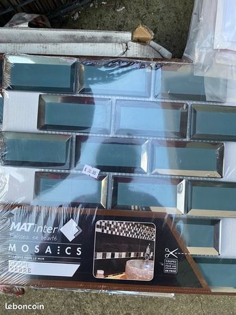 4 plaques mosaïque métro en verre 30x30