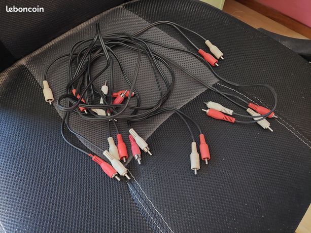 5 cables RCA pour hifi - sono - DJ