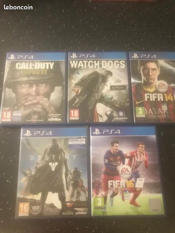 5 jeux ps4 en très bon état
