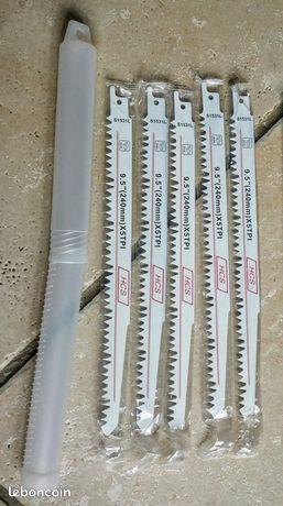 5 lames HCS 240mm Scie sabre Alternative Électrique Dents Rectifiées Bois Coupe Rapide Outils Travail menuiserie menuisier 5 pièces planche tube plaque cadre