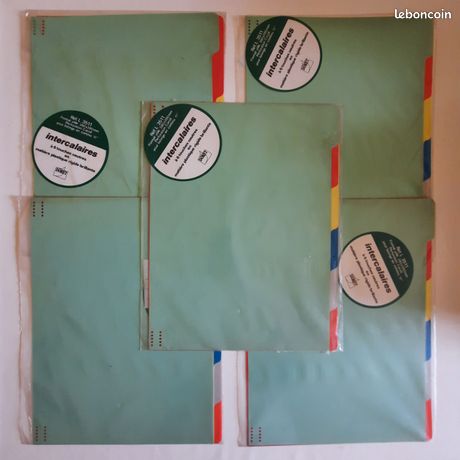 5 lots de 6 intercalaires format A3