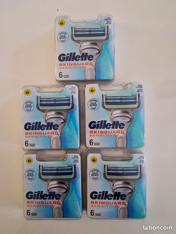 5 paquets de lames de rasoirs Gillette Skinguard Sensitive