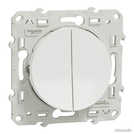 6 double va-et-vient Schneider Odace blanc S520214