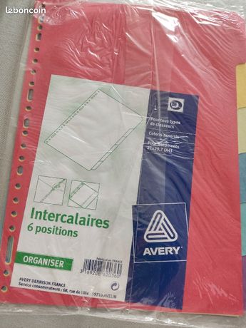 6 intercalaires grand format avery