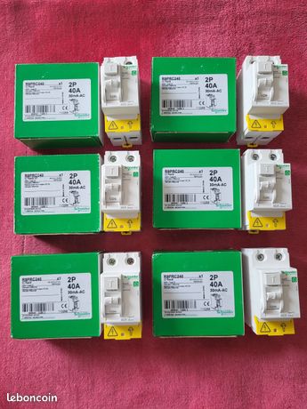 6 interrupteurs différentiels 40A 30MA schneider
